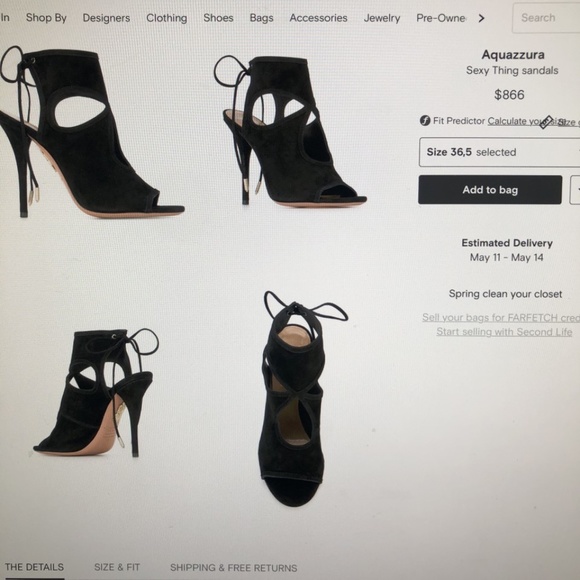 Aquazzura Sexy Thing Suede  Sandals - Picture 1 of 9